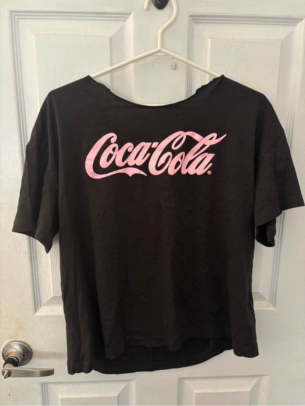 Coca-Cola Black Tee with Pink Logo Script